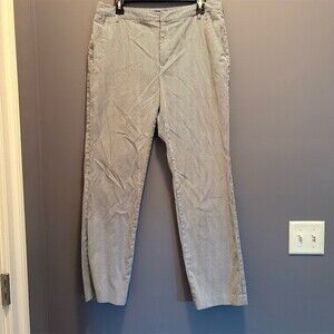 Chaps Dress Pants Womens Size 12 Black & White Pinstripe Straight Leg